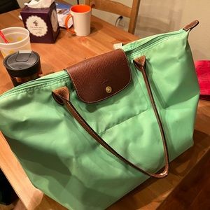 Longchamp Tote Bag Lime Green